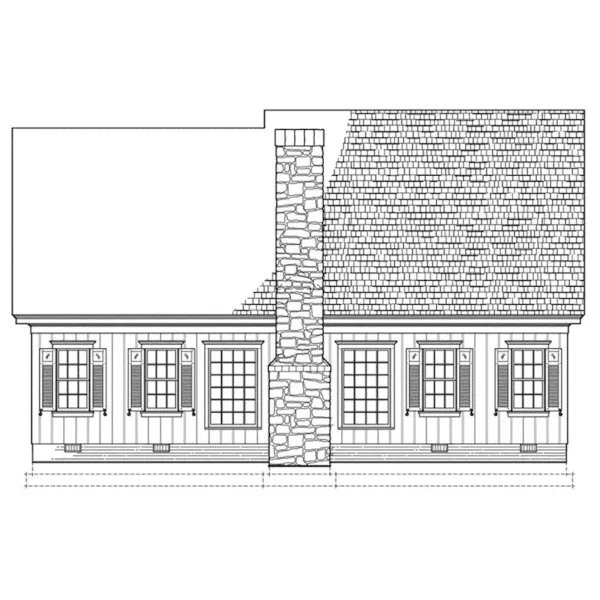 Country House Plan Rear Elevation - Tanglewoods Shingle Farmhouse 128D-0135 - Shop House Plans and More