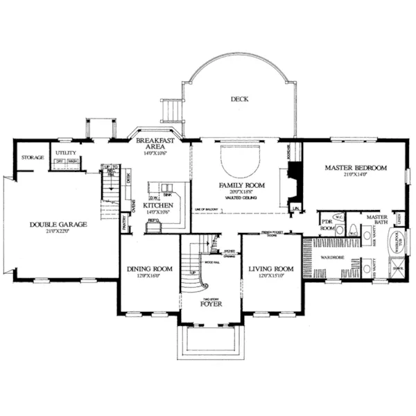 Traditional House Plan First Floor - Twin Oaks Luxury Georgian Home 128D-0141 - Shop House Plans and More