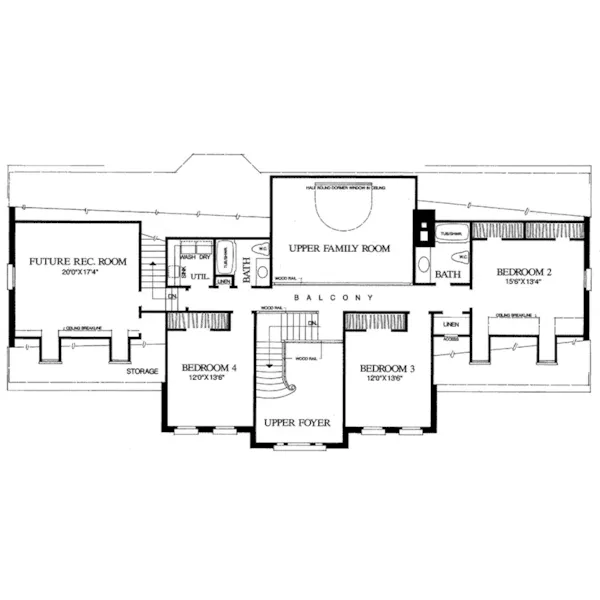 Traditional House Plan Second Floor - Twin Oaks Luxury Georgian Home 128D-0141 - Shop House Plans and More