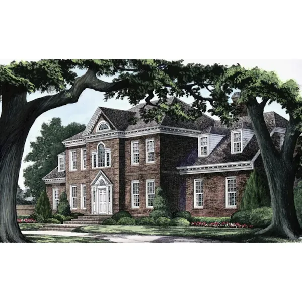 Traditional House Plan Front Image - Twin Oaks Luxury Georgian Home 128D-0141 - Shop House Plans and More