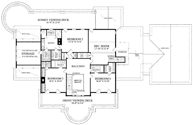 Greek Revival House Plan Second Floor - Verandas Plantation Home 128D-0142 - Shop House Plans and More