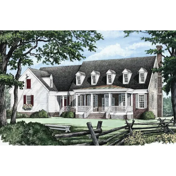 Colonial House Plan Front Image - Virginia Farmhouse Home 128D-0143 - Shop House Plans and More