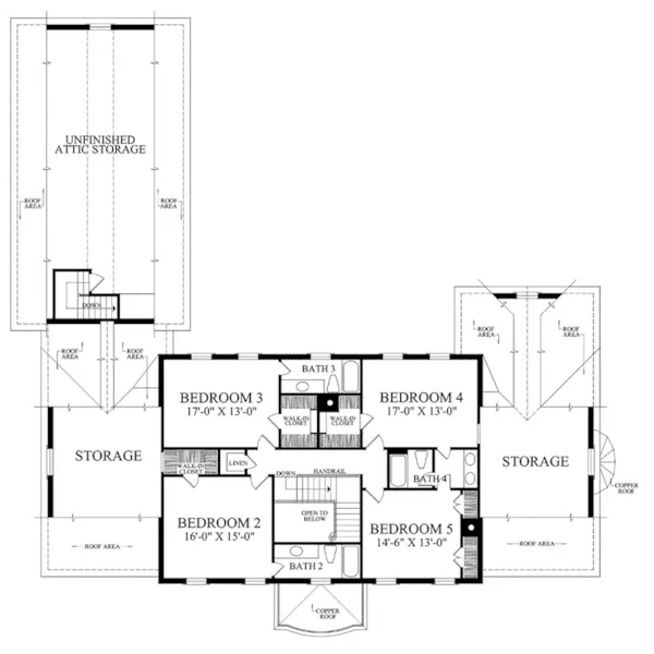 Traditional House Plan Second Floor - Winchester Lane Country Home 128D-0145 - Shop House Plans and More