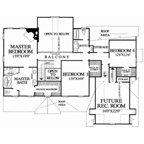 Country House Plan Second Floor - Wood Bridge Georgian Home 128D-0147 - Shop House Plans and More