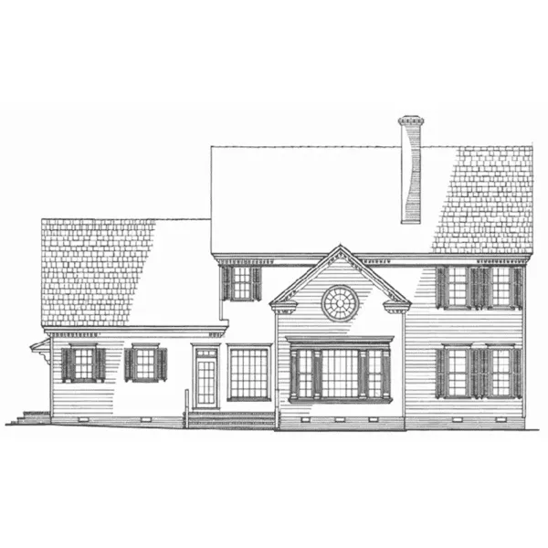 Country House Plan Rear Elevation - Wood Bridge Georgian Home 128D-0147 - Shop House Plans and More