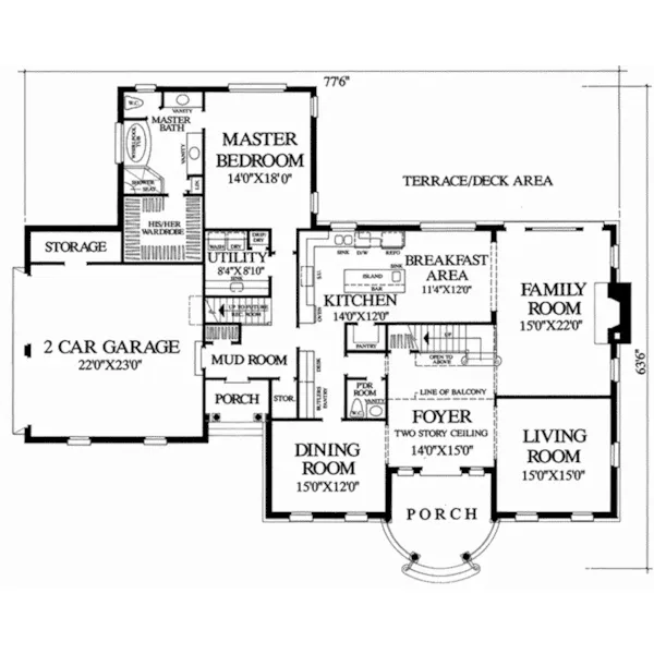 Traditional House Plan First Floor - Wyndham Manor Luxury Home 128D-0148 - Shop House Plans and More