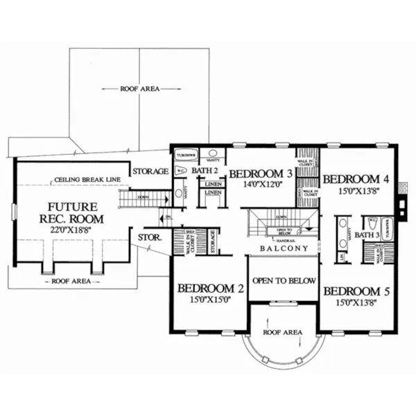 Traditional House Plan Second Floor - Wyndham Manor Luxury Home 128D-0148 - Shop House Plans and More