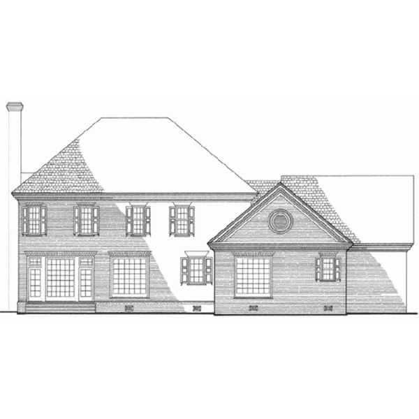 Traditional House Plan Rear Elevation - Wyndham Manor Luxury Home 128D-0148 - Shop House Plans and More