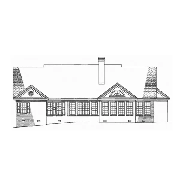 Waterfront House Plan Rear Elevation - Albany Lane Southern Home 128D-0149 - Shop House Plans and More