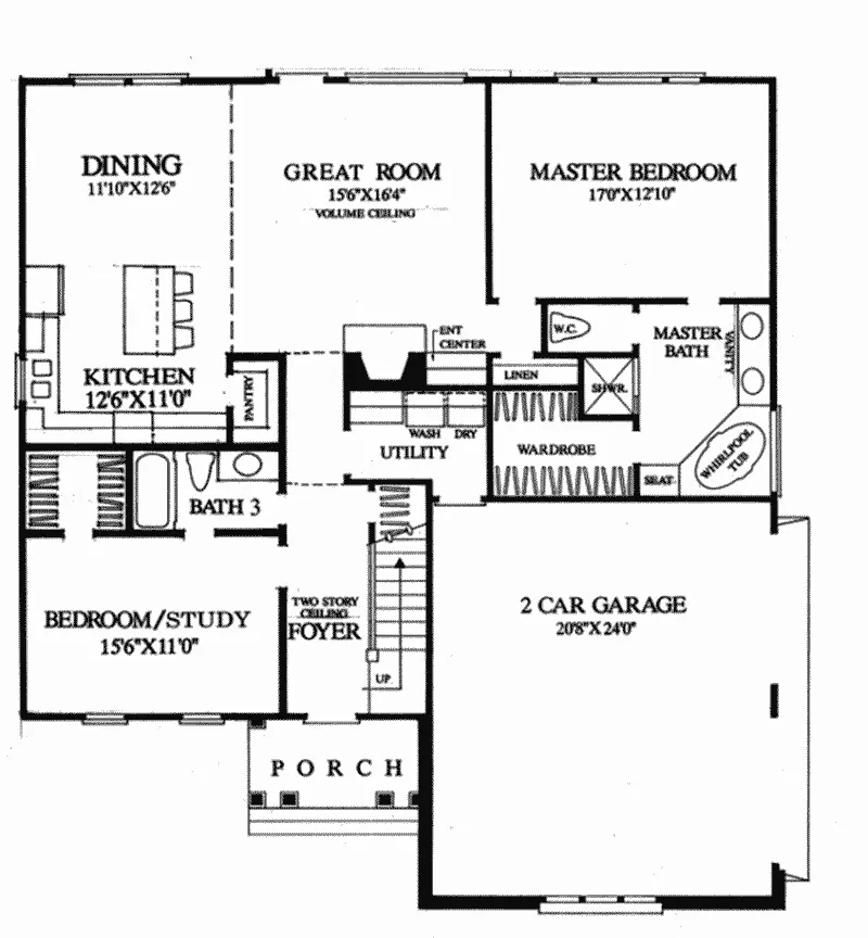 Country House Plan First Floor - 128D-0152 - Shop House Plans and More