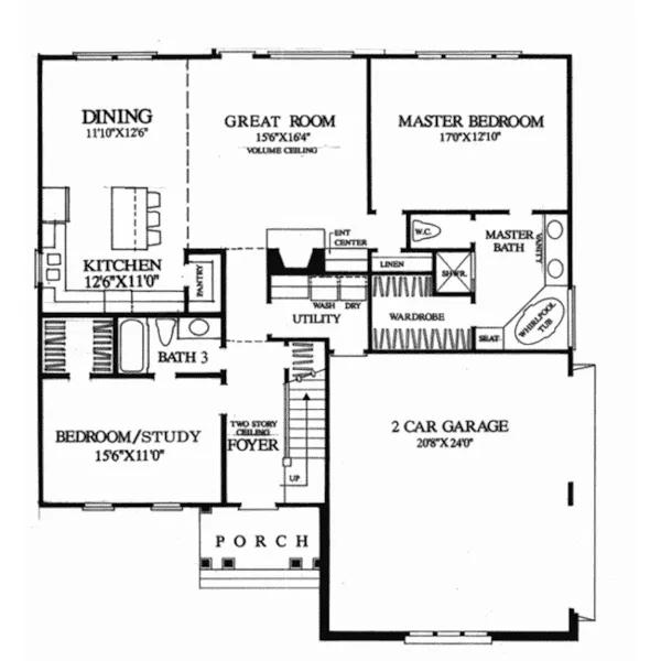 European House Plan First Floor - Annabelle Bay Country Home 128D-0152 - Shop House Plans and More