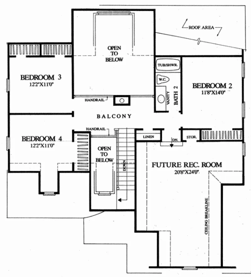 Country House Plan Second Floor - 128D-0152 - Shop House Plans and More