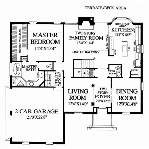 Waterfront House Plan First Floor - Arlington Lane Traditional Home 128D-0154 - Shop House Plans and More