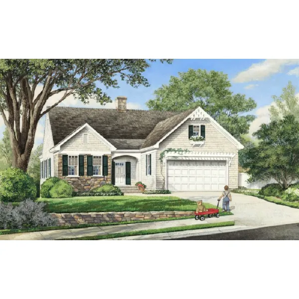 Ranch House Plan Front of Home - Bayberry Lane Ranch Home 128D-0157 - Shop House Plans and More