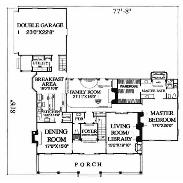 Luxury House Plan First Floor - Bel Air Southern Home 128D-0160 - Search House Plans and More