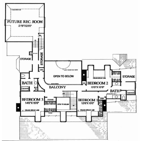 Luxury House Plan Second Floor - Bel Air Southern Home 128D-0160 - Search House Plans and More