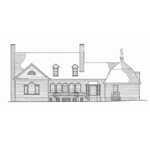 Farmhouse Plan Rear Elevation - Berryhill Country Home 128D-0162 - Shop House Plans and More