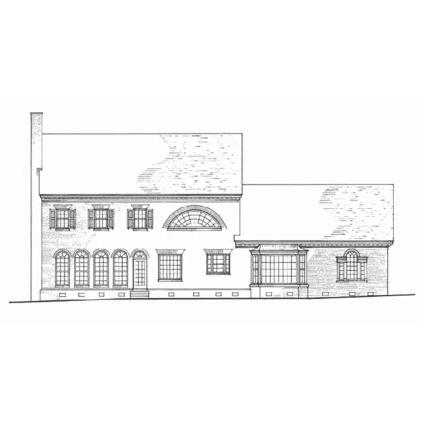 Vacation House Plan Rear Elevation - Boothe House Georgian Home 128D-0167 - Shop House Plans and More