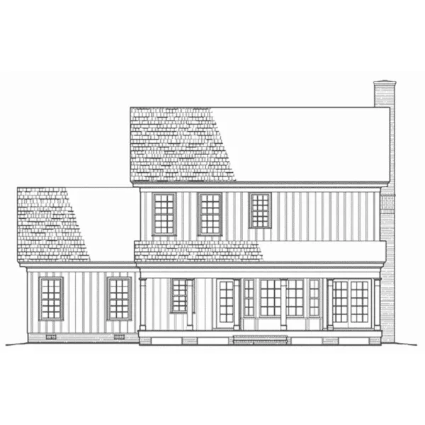 Traditional House Plan Rear Elevation - Brandywine Hill Country Home 128D-0168 - Shop House Plans and More