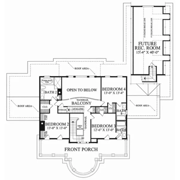 Neoclassical House Plan Second Floor - 128D-0169 - Shop House Plans and More