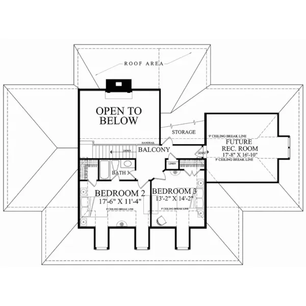 Traditional House Plan Second Floor - 128D-0170 | House Plans and More