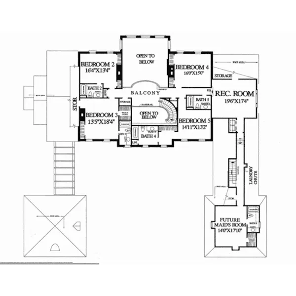 Traditional House Plan Second Floor - Bromley Court Luxury Home 128D-0173 - Shop House Plans and More