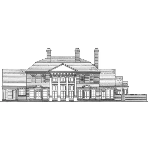 Traditional House Plan Rear Elevation - Bromley Court Luxury Home 128D-0173 - Shop House Plans and More