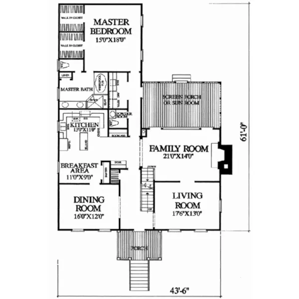 Colonial House Plan First Floor - Cheswick House Cape Cod Home 128D-0184 - Shop House Plans and More