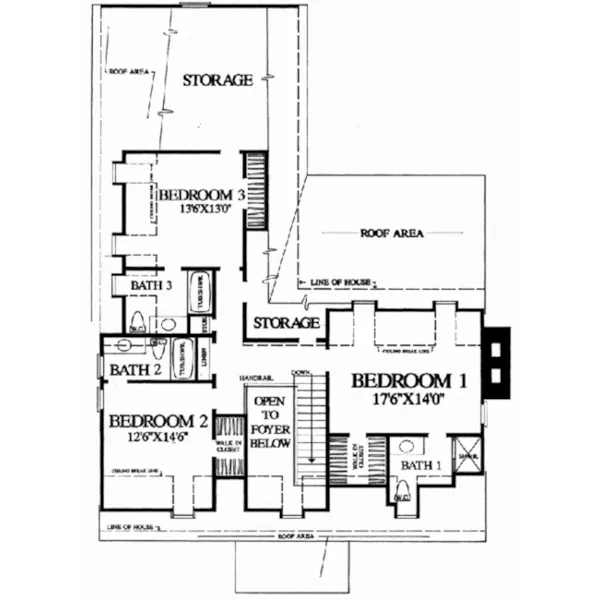 Colonial House Plan Second Floor - Cheswick House Cape Cod Home 128D-0184 - Shop House Plans and More