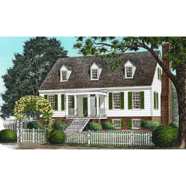 Colonial House Plan Front of Home - Cheswick House Cape Cod Home 128D-0184 - Shop House Plans and More