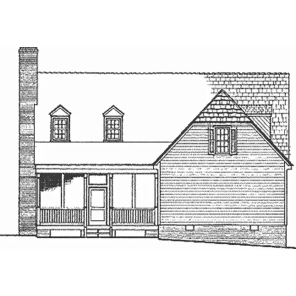 Colonial House Plan Rear Elevation - Cheswick House Cape Cod Home 128D-0184 - Shop House Plans and More