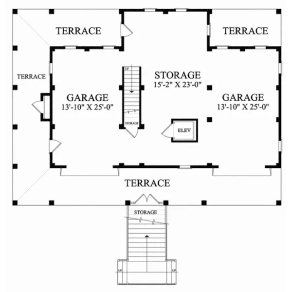 Florida House Plan Basement Floor - Clearview Coastal Home 128D-0185 - Shop House Plans and More