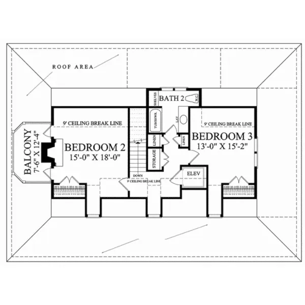 Florida House Plan Second Floor - Clearview Coastal Home 128D-0185 - Shop House Plans and More