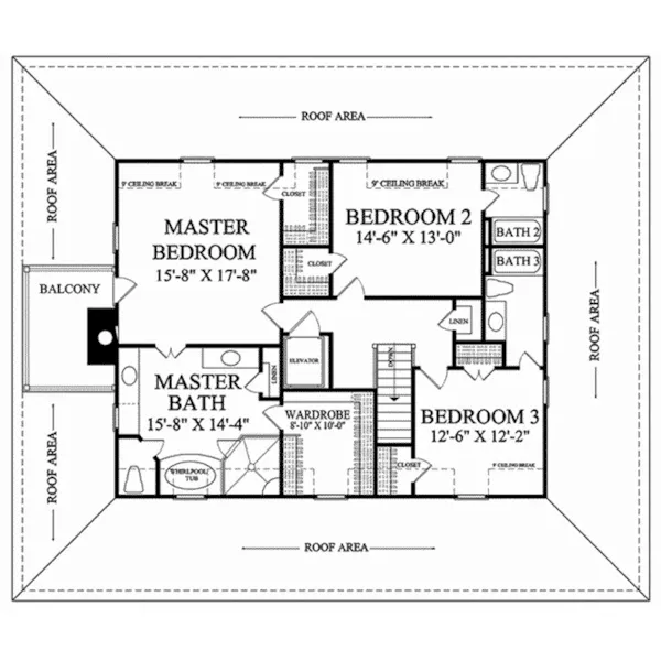 Cabin & Cottage House Plan Second Floor - Ebb Tide Beach Home 128D-0190 - Shop House Plans and More