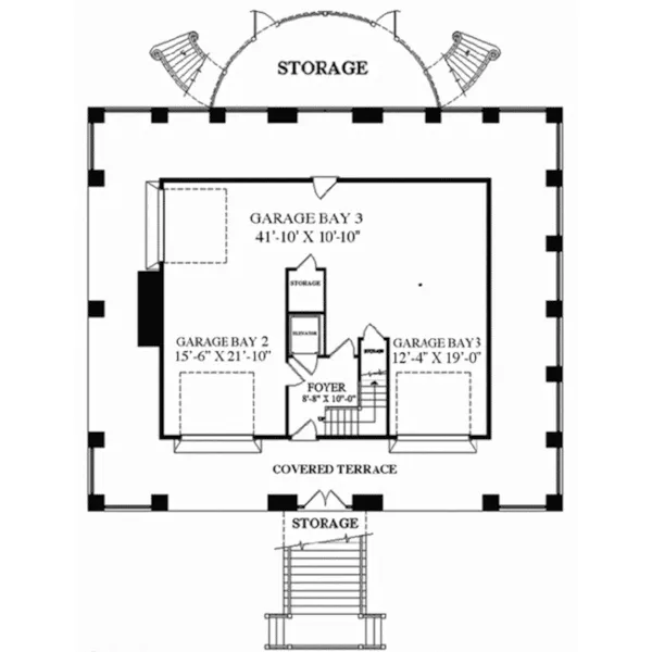 Cabin & Cottage House Plan Lower Level Floor - Ebb Tide Beach Home 128D-0190 - Shop House Plans and More