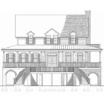 Cabin & Cottage House Plan Rear Elevation - Ebb Tide Beach Home 128D-0190 - Shop House Plans and More