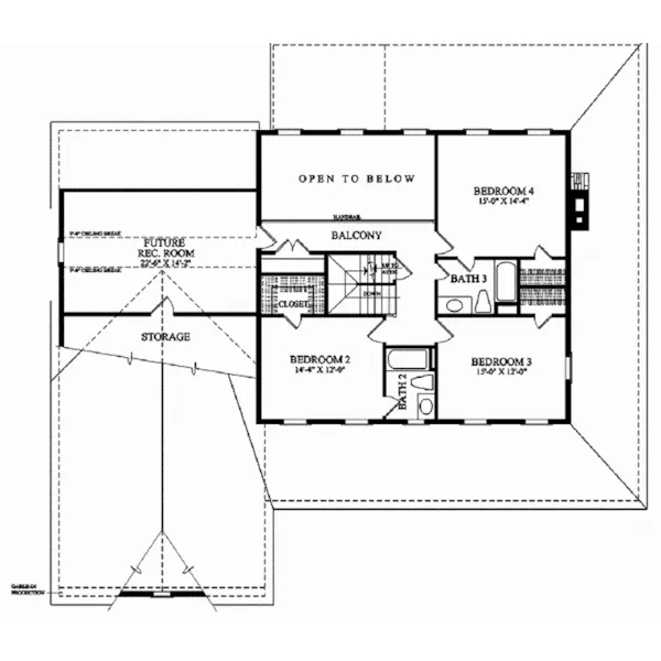 Traditional House Plan Second Floor - Edgewood Lane Country Home 128D-0191 - Shop House Plans and More