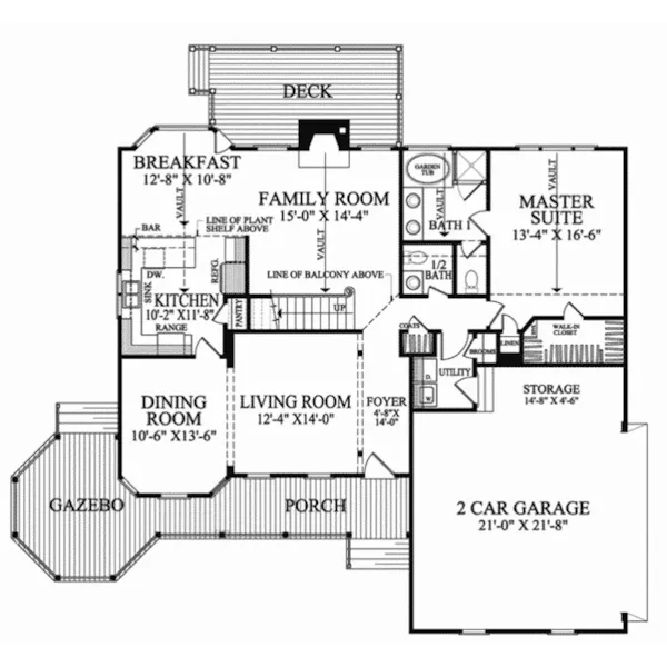 Cabin & Cottage House Plan First Floor - Folk Victorian Cottage 128D-0197 - Shop House Plans and More