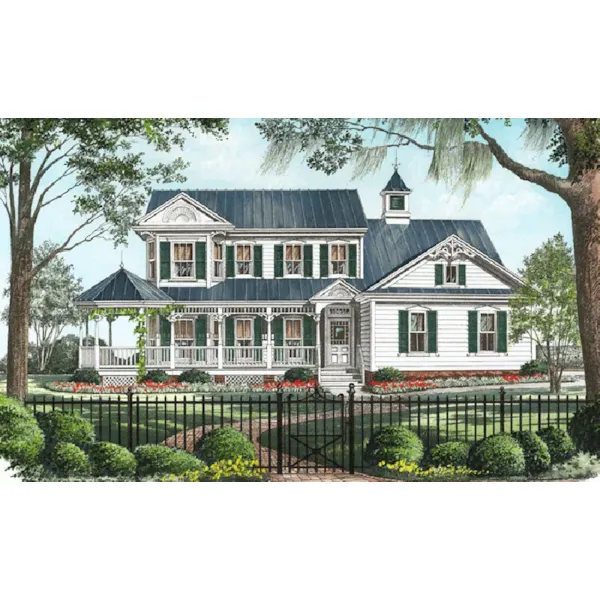 Cabin & Cottage House Plan Front of Home - Folk Victorian Cottage 128D-0197 - Shop House Plans and More