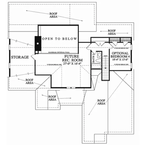 Arts & Crafts House Plan Second Floor - Glendale Lane Country Home 128D-0204 - Shop House Plans and More