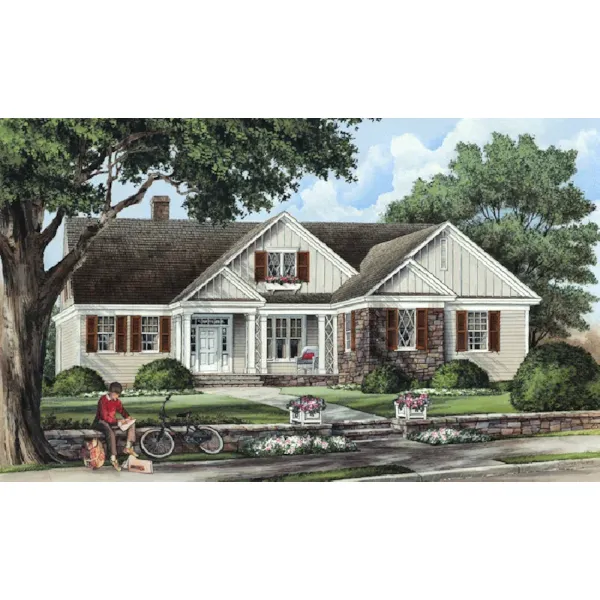 Arts & Crafts House Plan Front of Home - Glendale Lane Country Home 128D-0204 - Shop House Plans and More