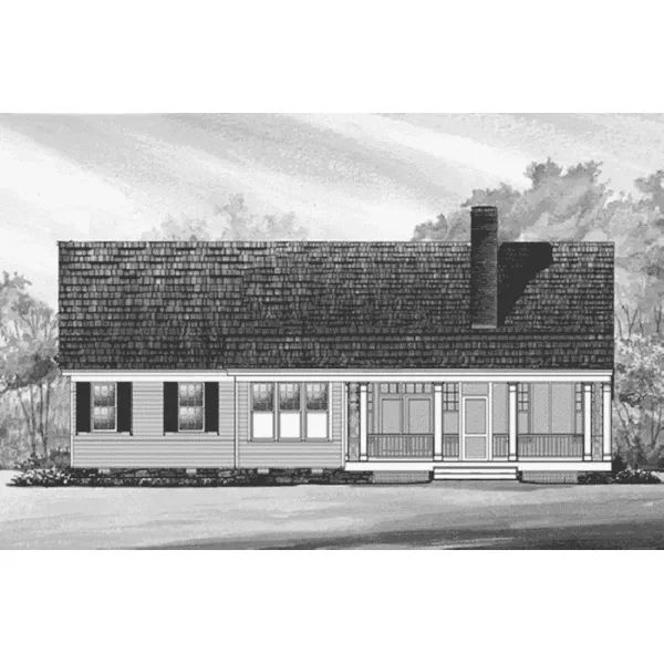 Arts & Crafts House Plan Rear Elevation - Glendale Lane Country Home 128D-0204 - Shop House Plans and More