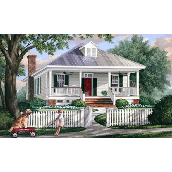 Florida House Plan Front of Home - Gulf Port Coastal Cottage 128D-0209 - Shop House Plans and More