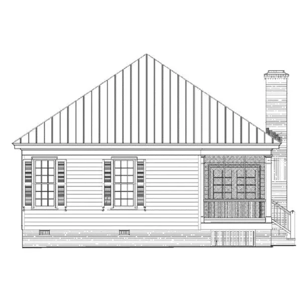 Florida House Plan Rear Elevation - Gulf Port Coastal Cottage 128D-0209 - Shop House Plans and More