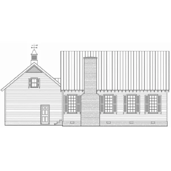 Acadian House Plan Rear Elevation - Halfpenny Cottage Country Home 128D-0211 - Shop House Plans and More