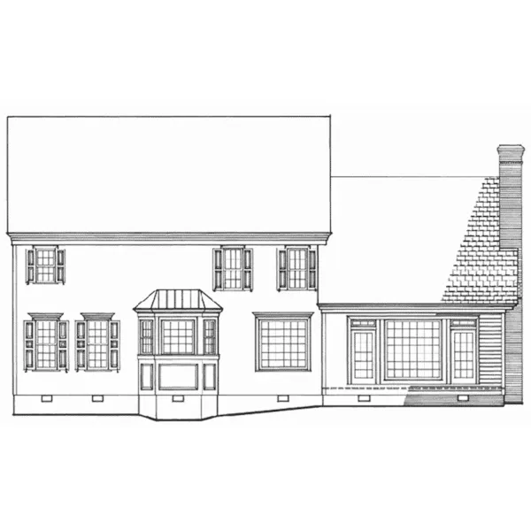 Georgian House Plan Rear Elevation - Harper House Georgian Home 128D-0213 - Shop House Plans and More