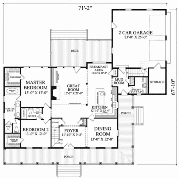 Victorian House Plan First Floor - Hatteras Cottage Southern Home 128D-0214 - Search House Plans and More