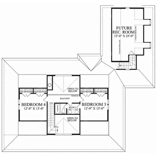 Victorian House Plan Second Floor - Hatteras Cottage Southern Home 128D-0214 - Search House Plans and More