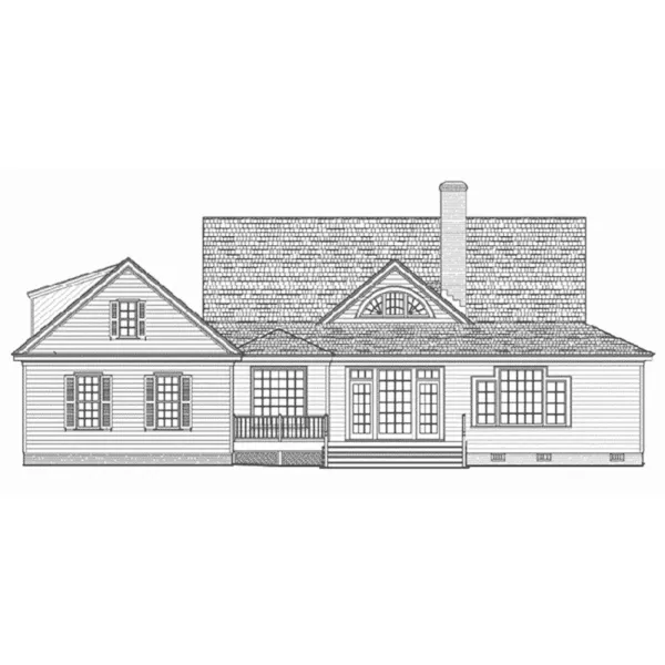 Victorian House Plan Rear Elevation - Hatteras Cottage Southern Home 128D-0214 - Search House Plans and More