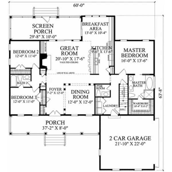 Country House Plan First Floor - Havelock Hill Southern Home 128D-0215 - Shop House Plans and More